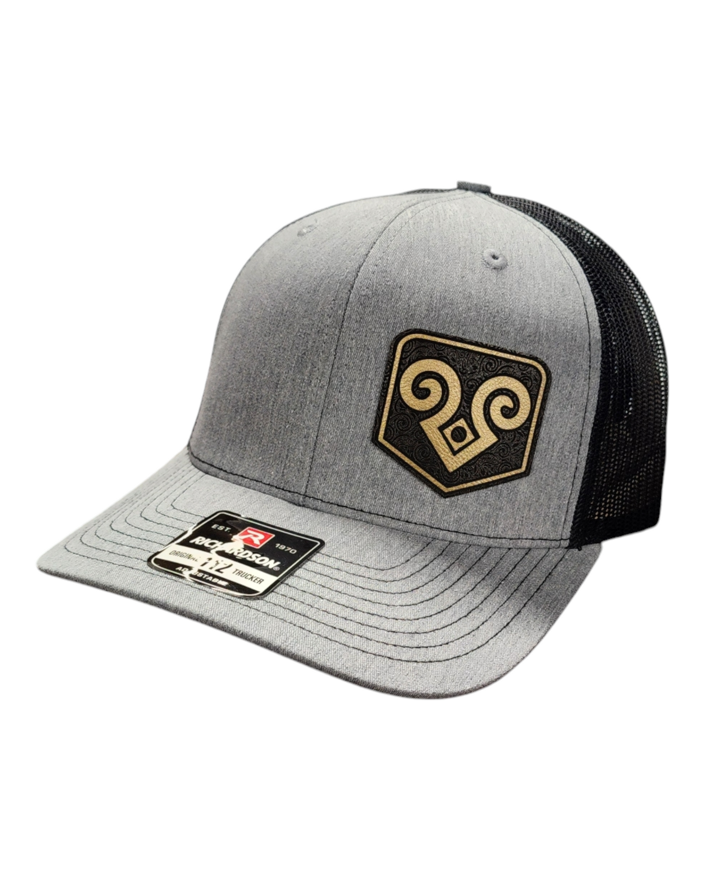 Hmong Ram Motif Hat - Rustic Brown with Gold Foil patch