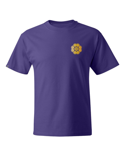 Gold Elephant Print SS Tee - Purple