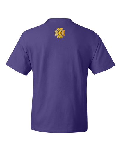 Gold Elephant Print SS Tee - Purple