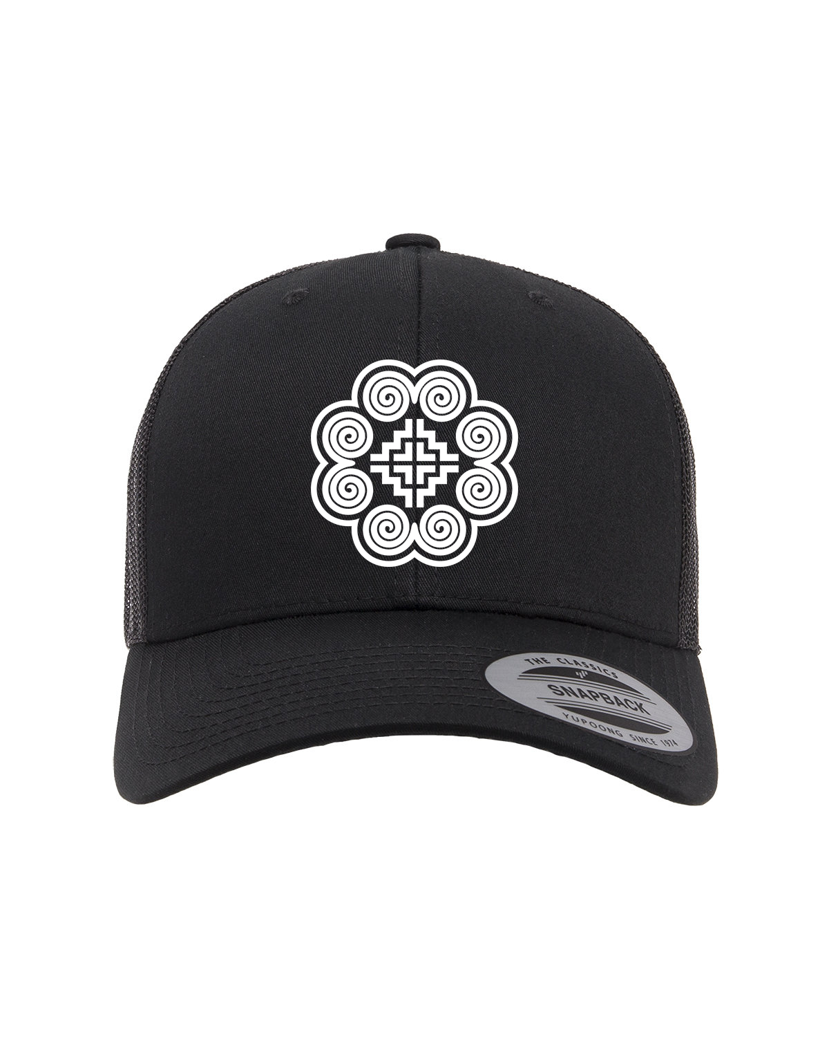 Elephant Print Trucker Cap - Black