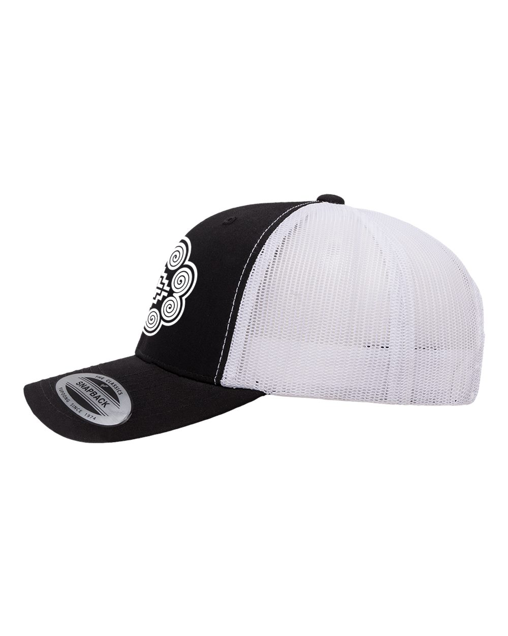 Elephant Print Trucker Cap - Black/White